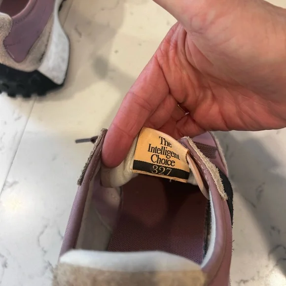 New Balance Pink Black Tan Suede Runner Sneakers - Picture 4 of 4